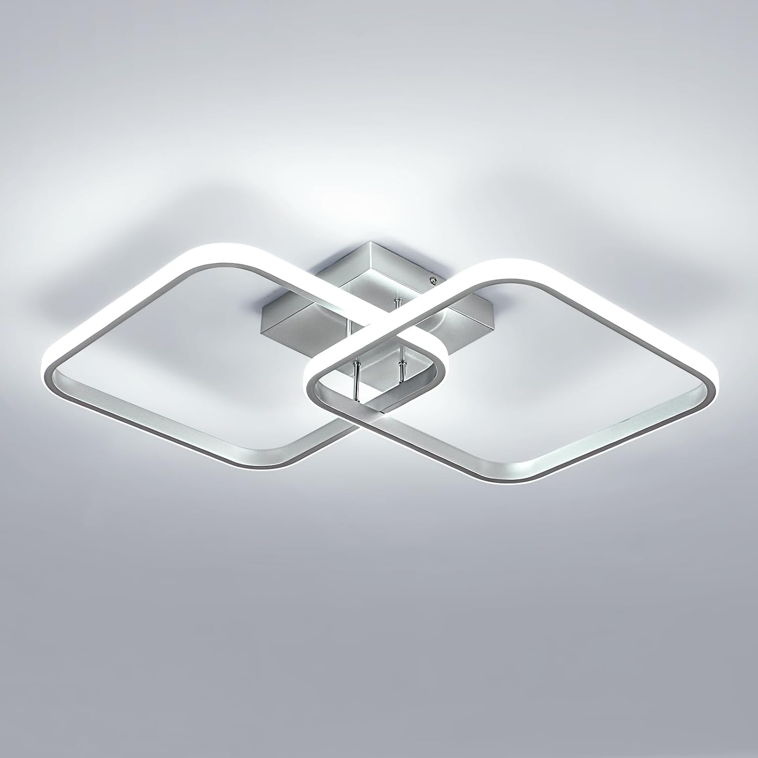 Ceiling Light - Silver Aluminium Frame, White Light