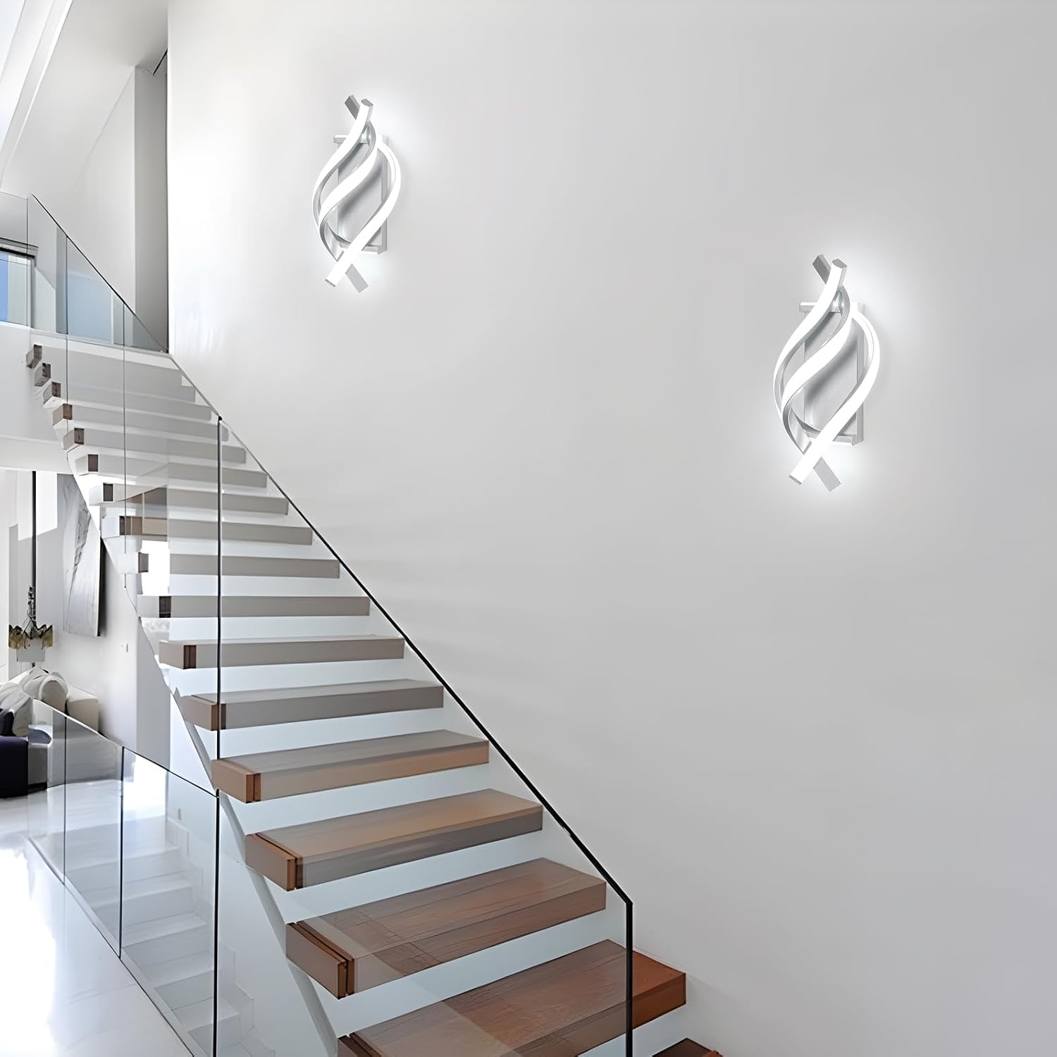 Wall Light - Silver Aluminium Frame, White Light