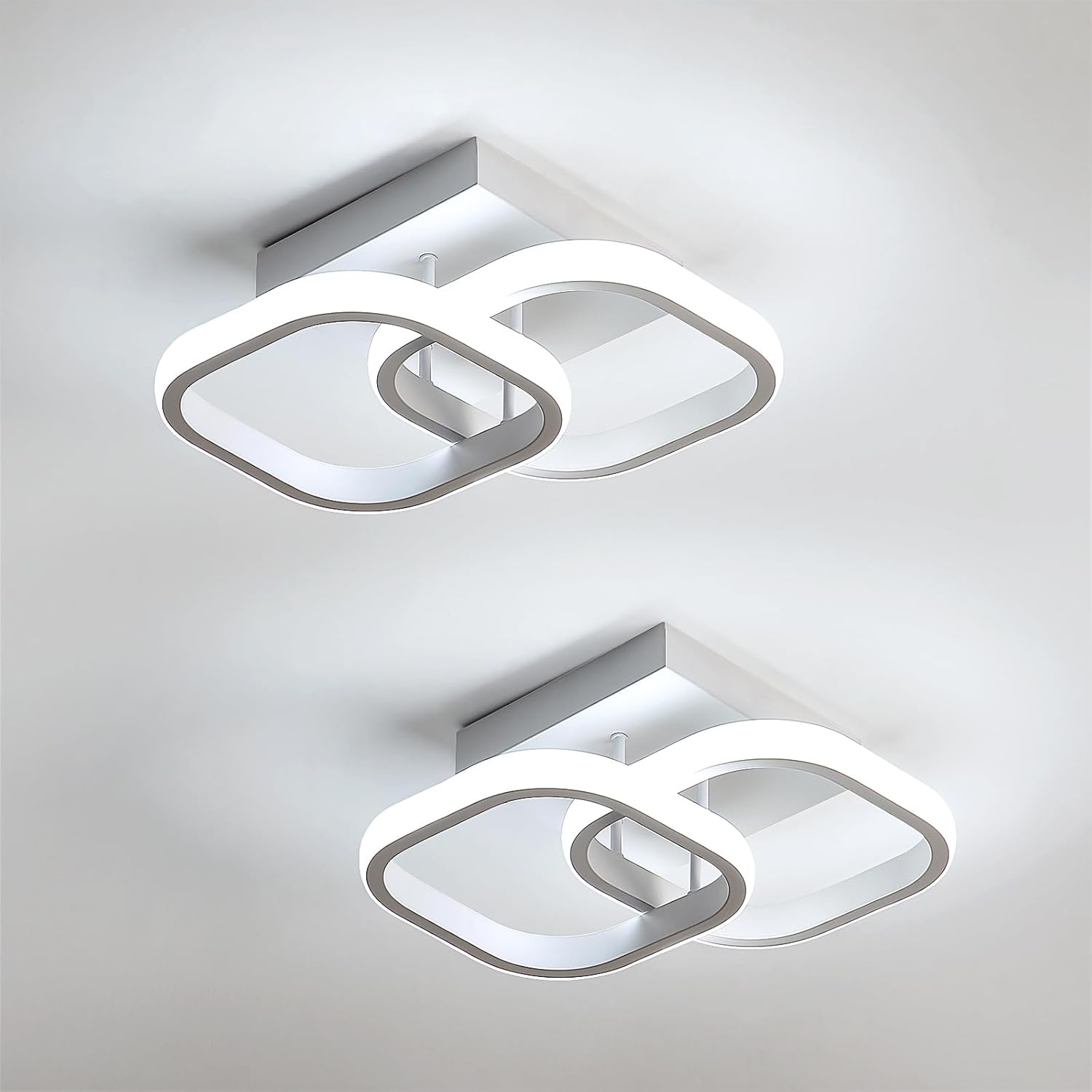 Ceiling Light - White Aluminium Frame, White Light
