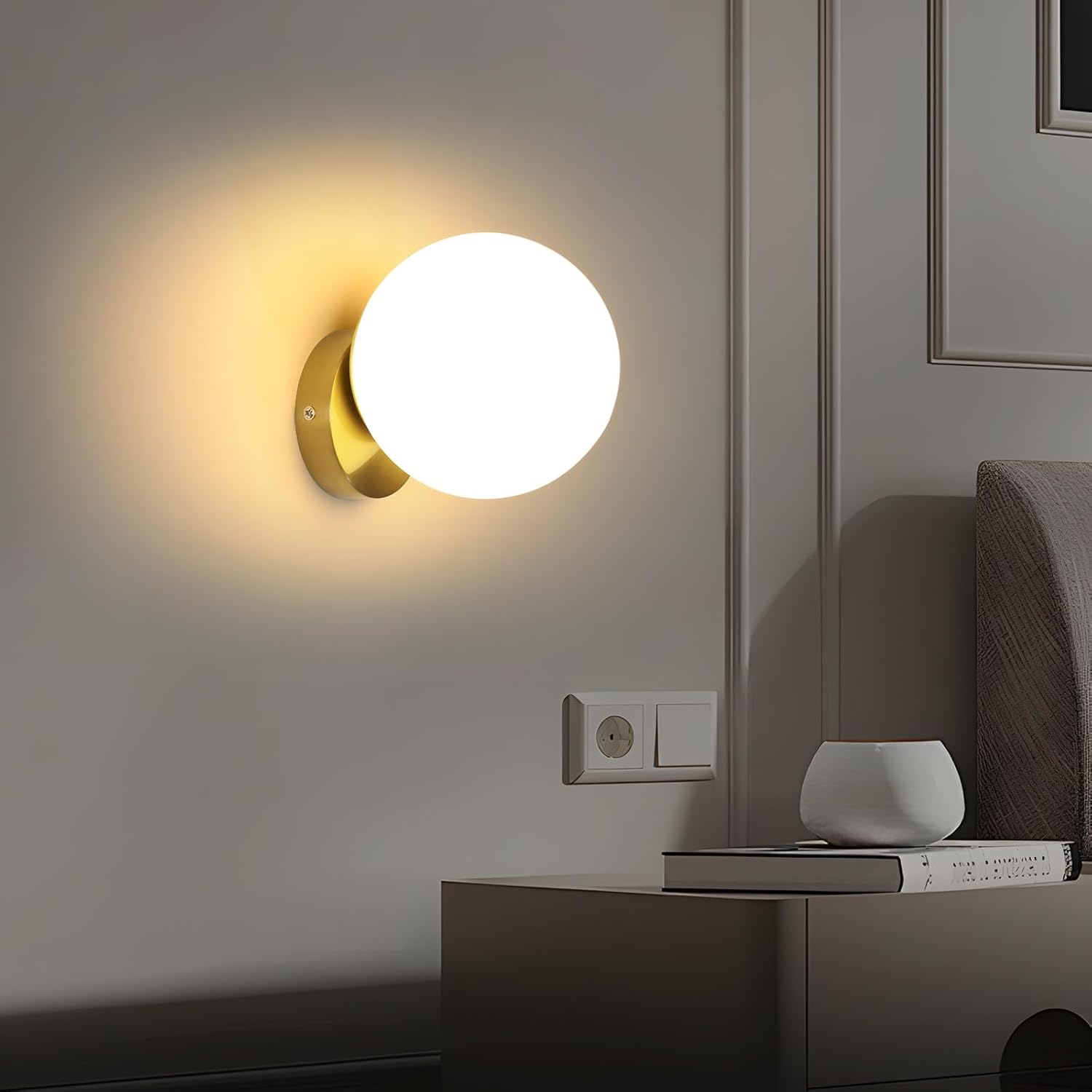 Wall Light - Gold Bronze Metal Frame
