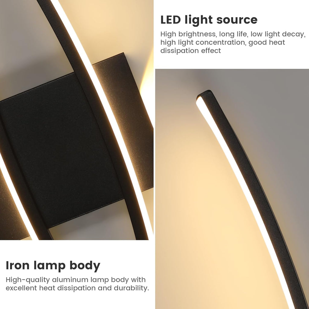 Wall Light - Black Aluminium Frame, Warm Light