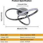 Ceiling Light - Chrome Aluminium Frame, Warm Light