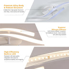 Ceiling Light - White Aluminium Frame, Warm Light