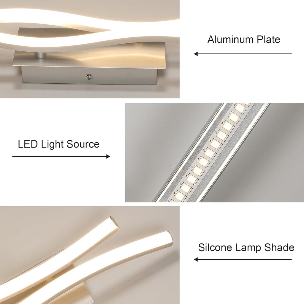 Wall Light - Silver Aluminium Frame, Warm Light