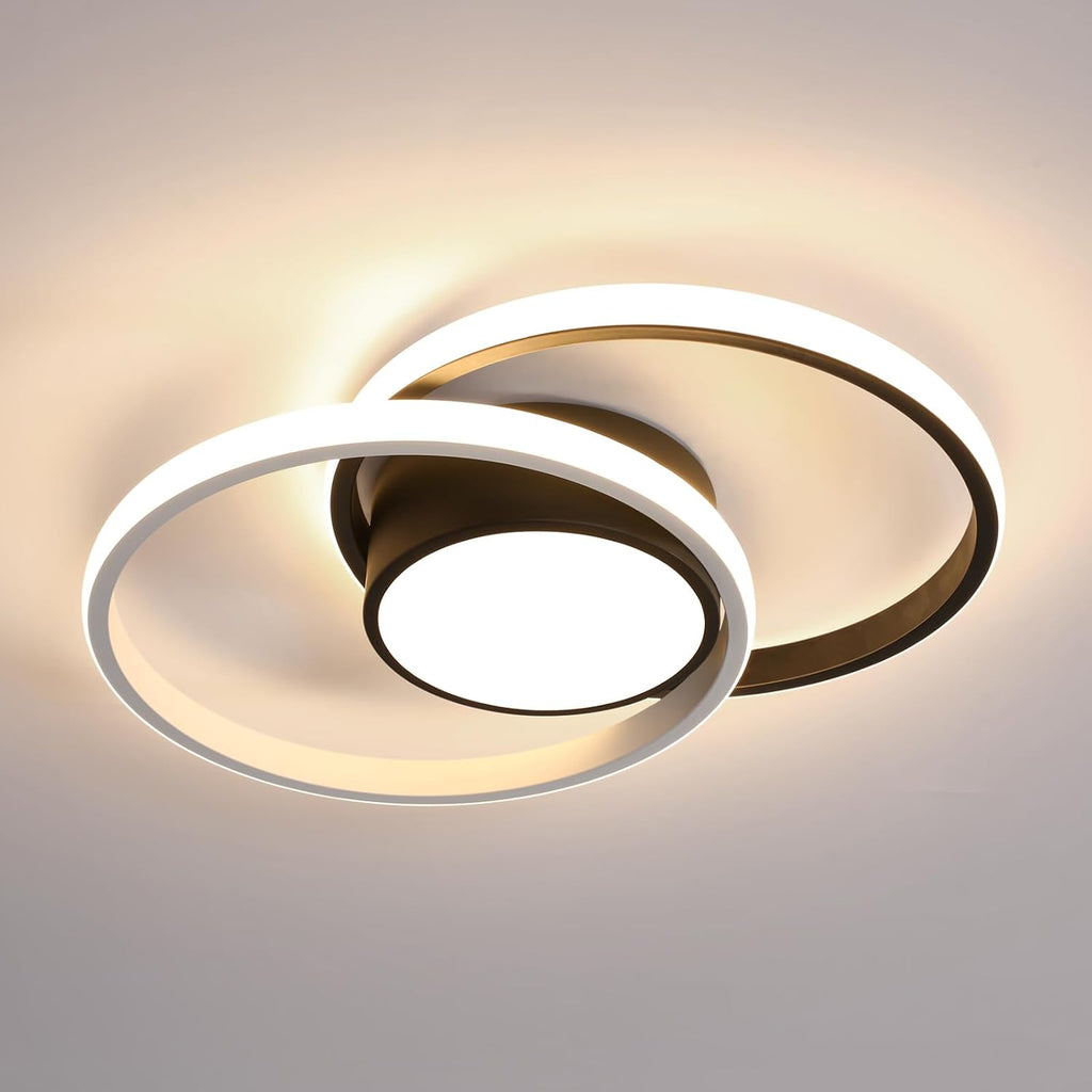 Ceiling Light - Black & White Metal Frame, Natural Light