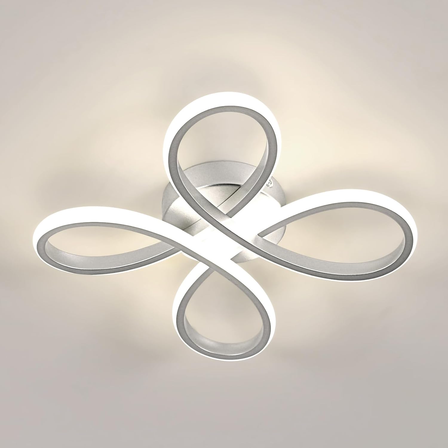 Deckenleuchte - Rahmen aus silbernem Aluminium, Naturlicht