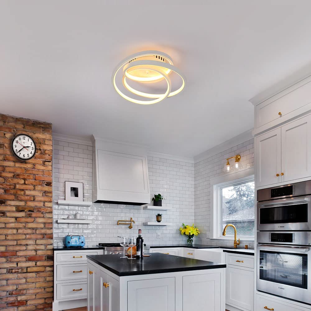 Ceiling Light - White Aluminium Frame, Warm Light