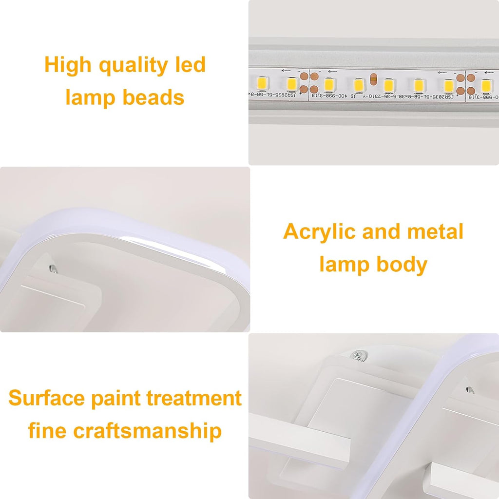 Ceiling Light - White Acrylic Frame, Warm Light