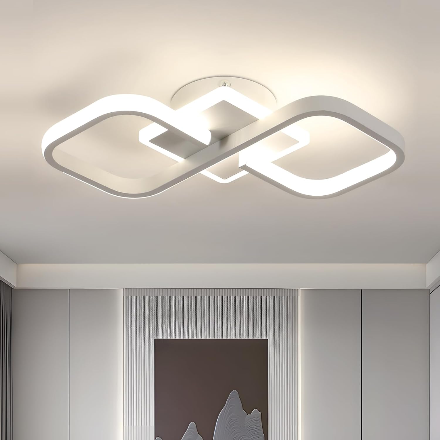 Ceiling Light - White Acrylic Frame, Natural Light