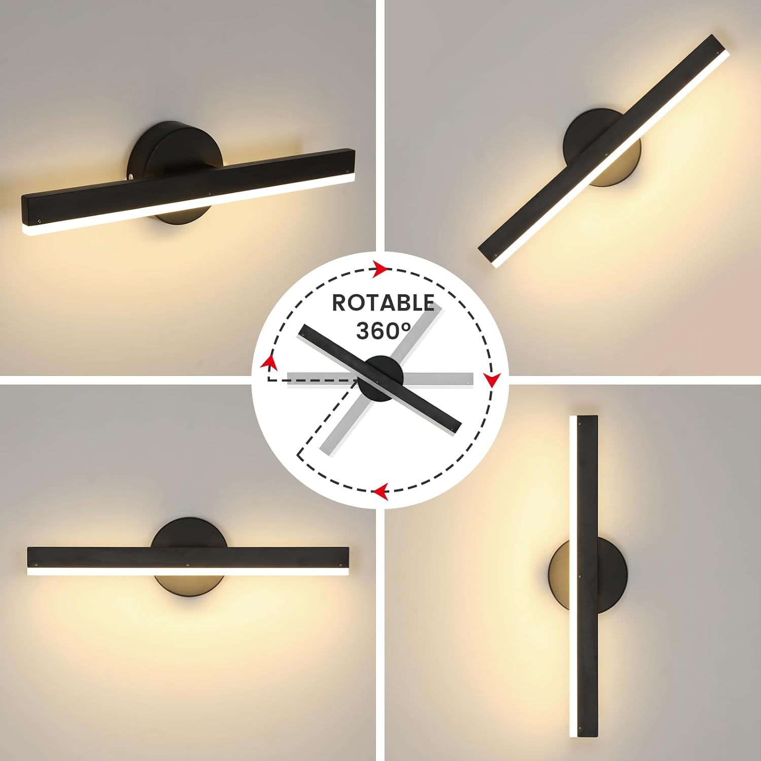 Wall Light - Black Acrylic Frame, Warm Light