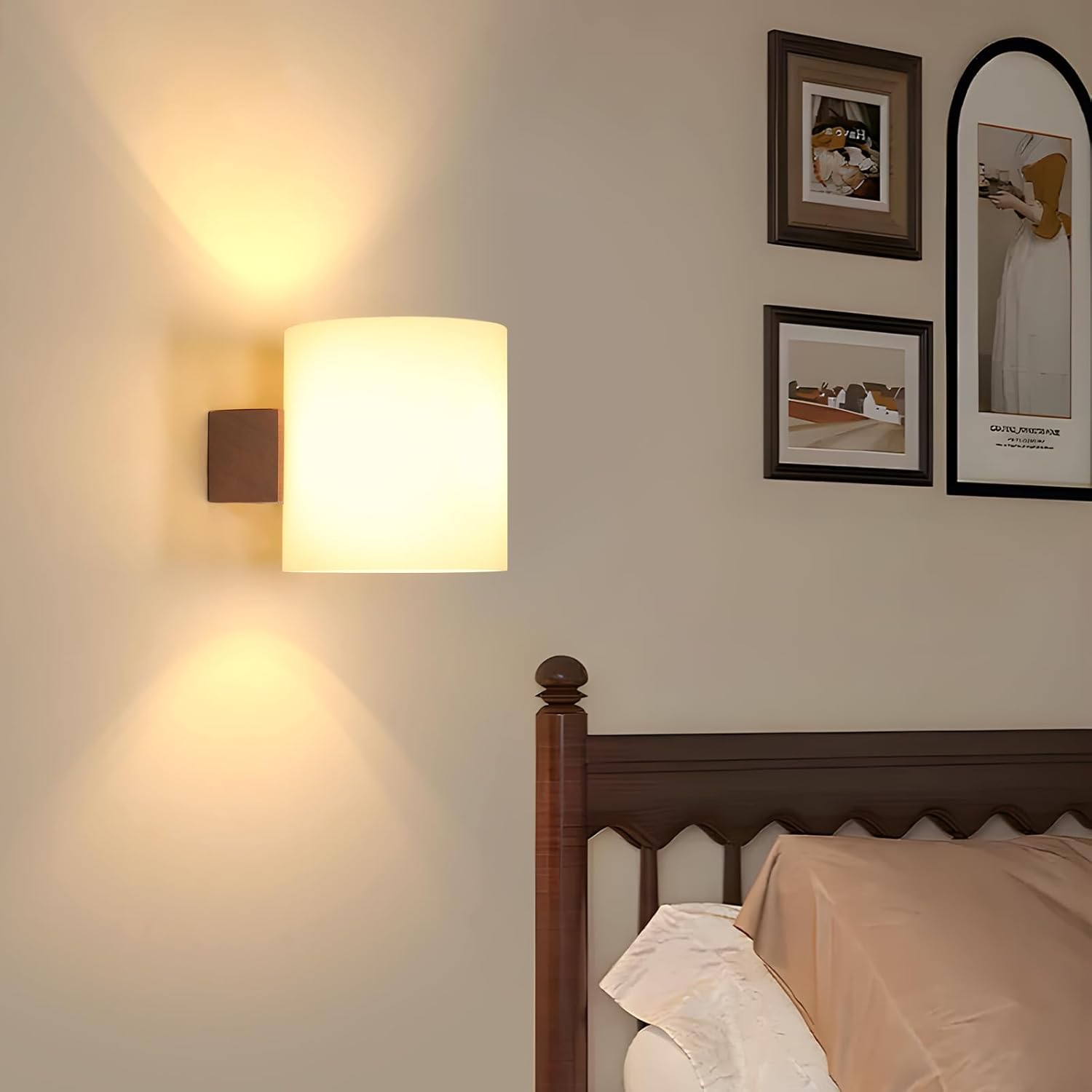 Wall Light - Wood Glass Frame, Tunable