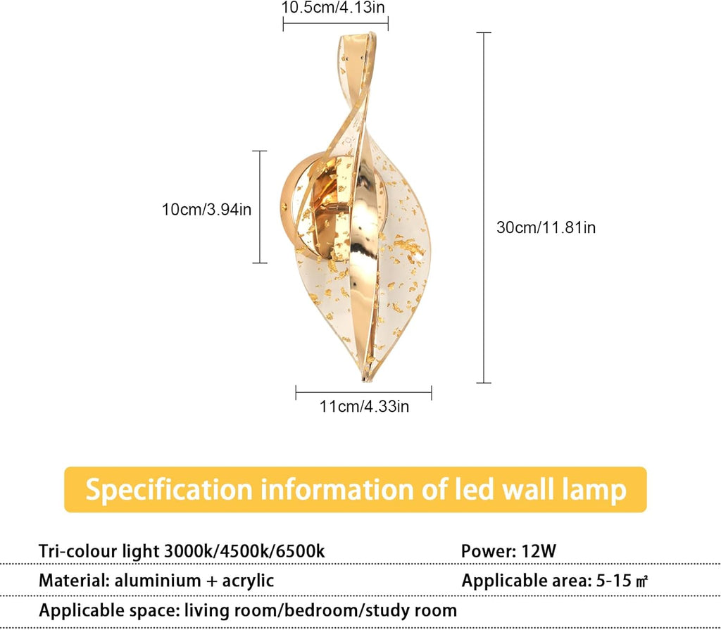 Wall Light - Gold Acrylic Frame, Tunable