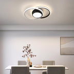 Ceiling Light - Black & White Metal Frame, Natural Light