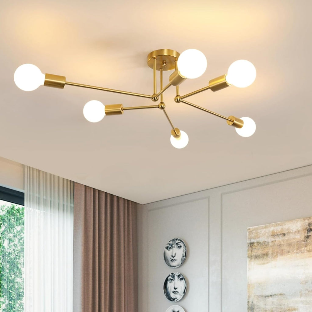 Ceiling Light - Gold Metal Frame