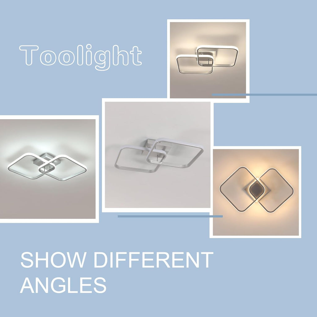 Ceiling Light - Silver Aluminium Frame, Tunable and Dimmable