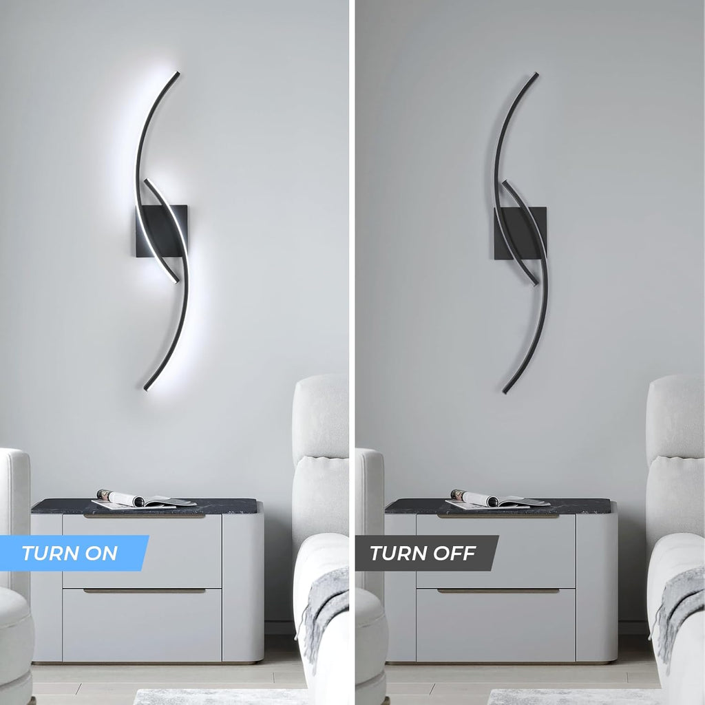 Wall Light - Black Aluminium Frame, White Light