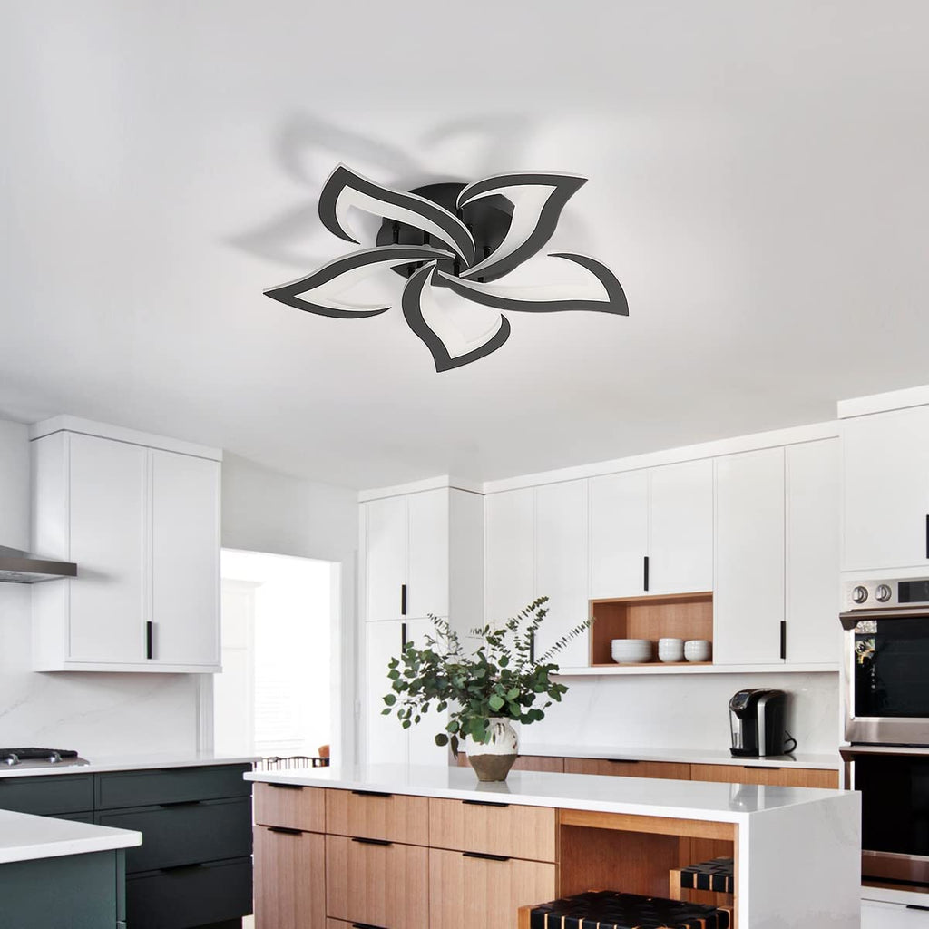 Ceiling Light - Black Acrylic Frame, Warm Light