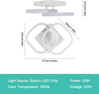 Ceiling Light - White Aluminium Frame, Warm Light