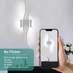 Wall Light - Chrome Aluminium Frame, White Light