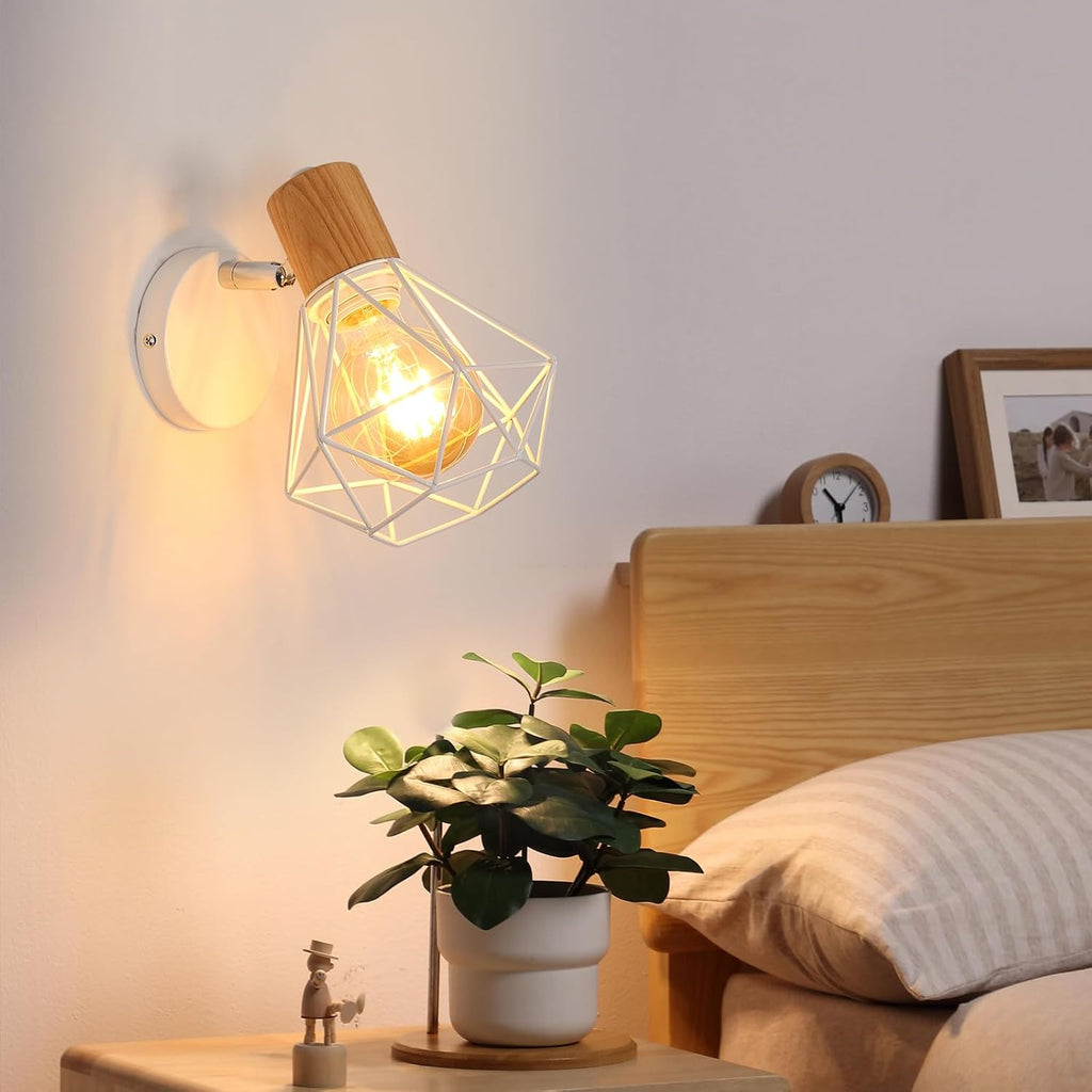 Wall Light - White Metal Frame