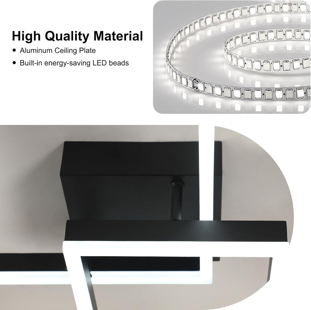 Ceiling Light - Black Acrylic Frame, White Light