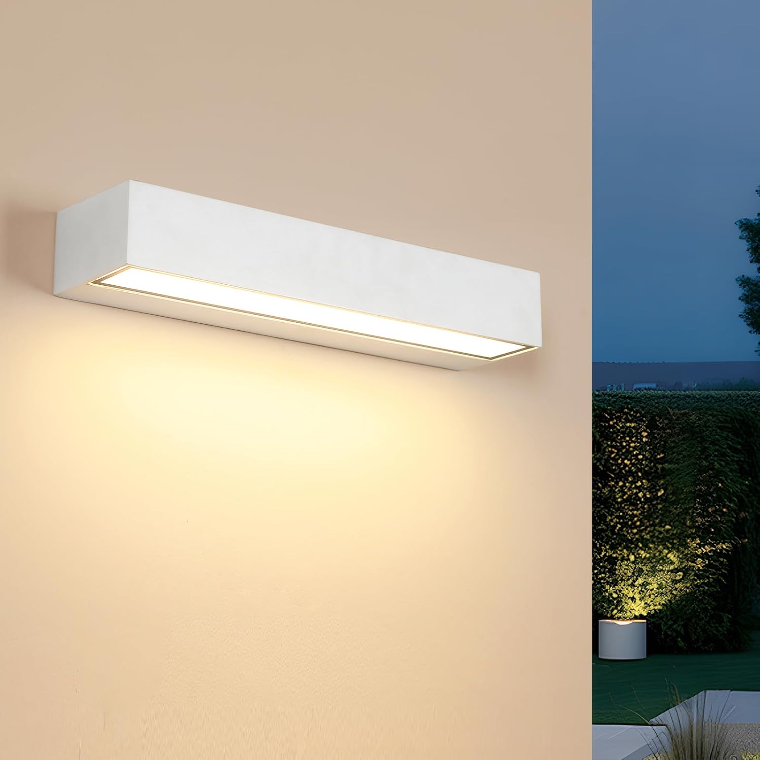 Wall Light - White Metal Frame, Warm Light