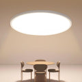 Ceiling Light - White Plastic Frame, Warm Light
