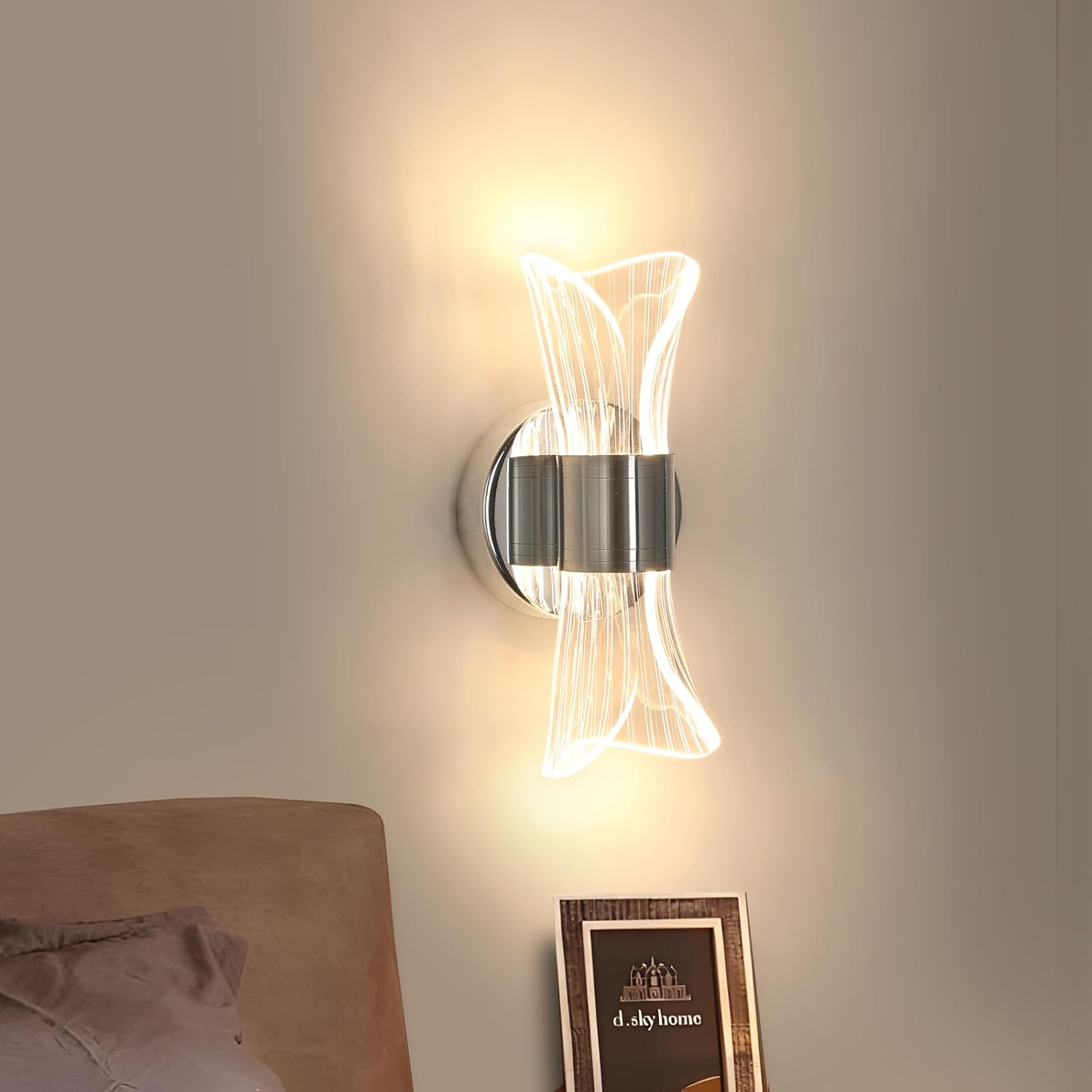 Wall Light - Chrome Acrylic Frame, Tunable