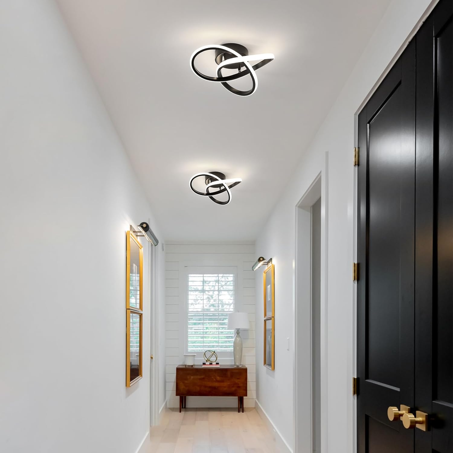 Ceiling Light - Black Aluminium Frame, Natural Light