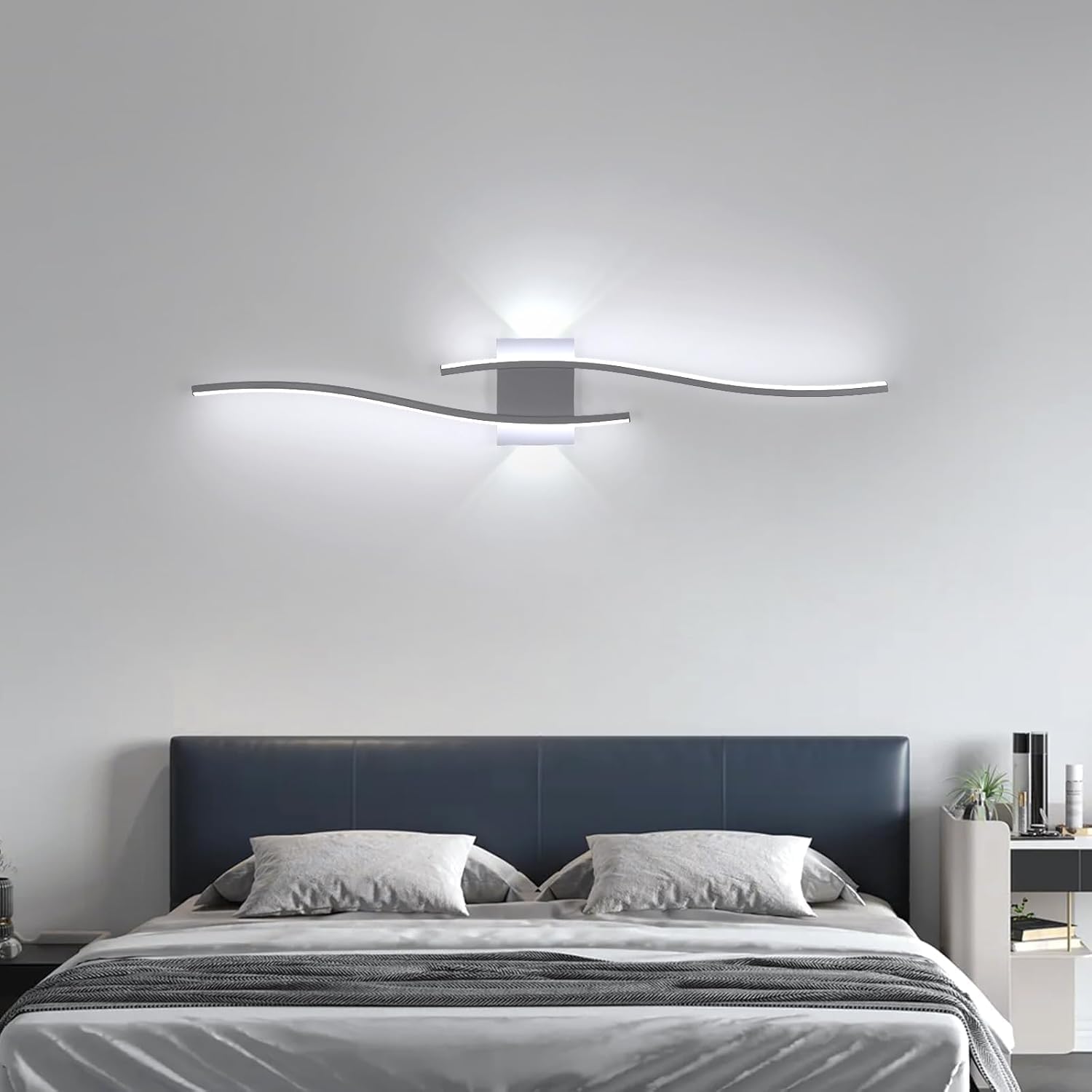 Wall Light - White Aluminium Frame, White Light