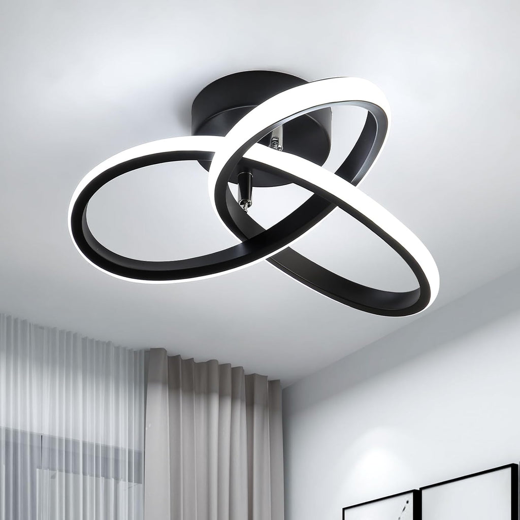 Ceiling Light - Black Aluminium Frame, White Light