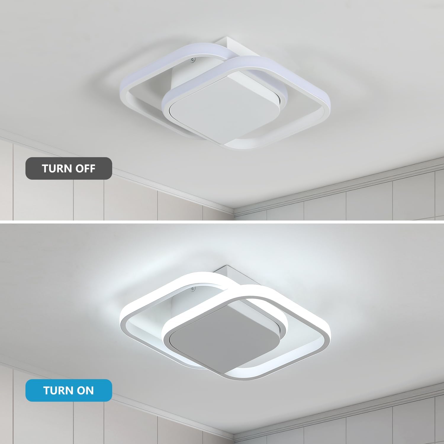 Ceiling Light - White Aluminium Frame, Tunable and Dimmable