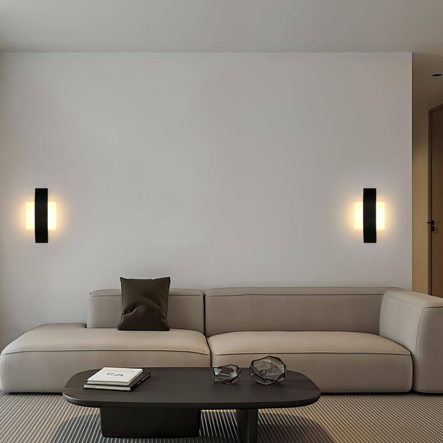 Wall Light - Black Acrylic Frame, Warm Light