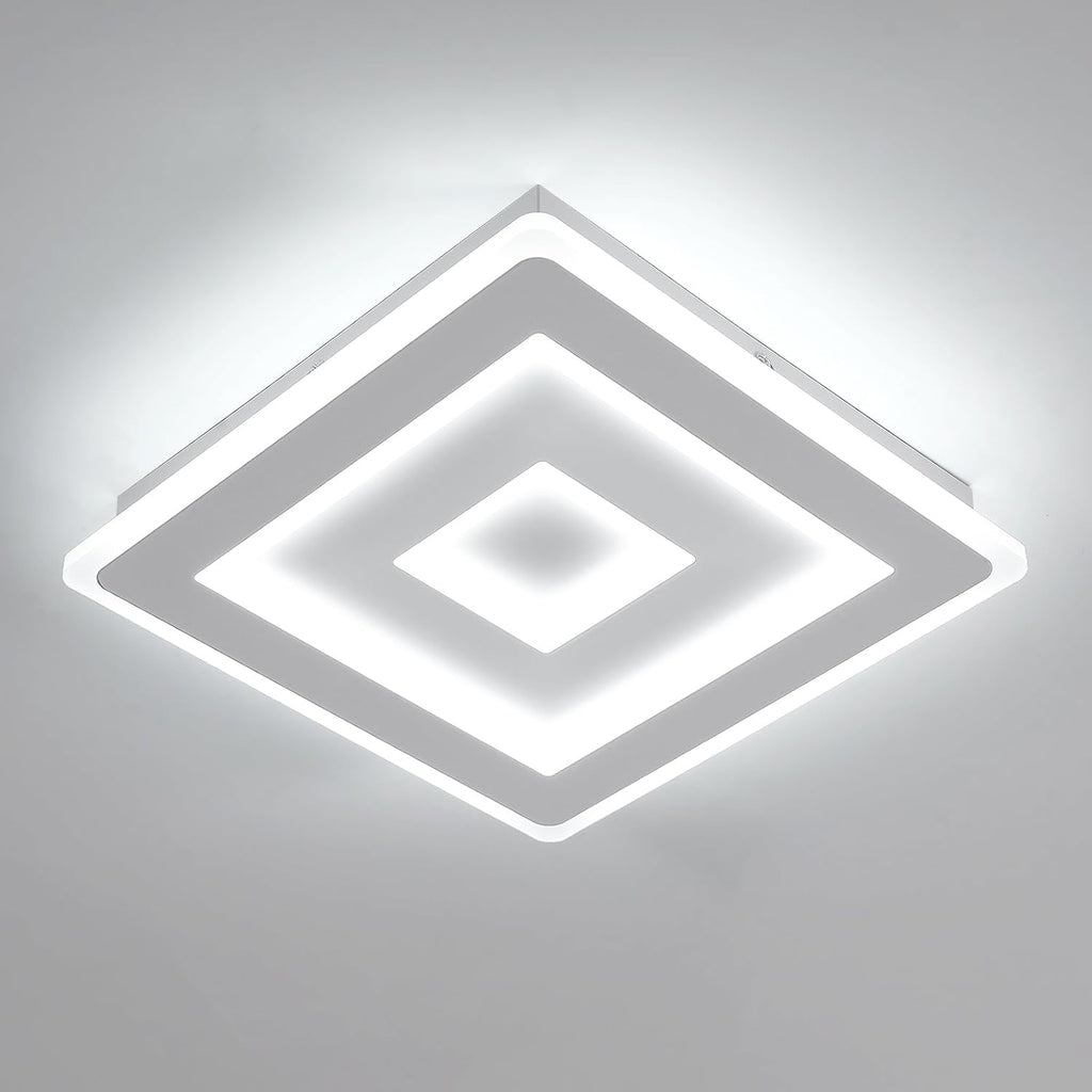 Deckenleuchte - Rahmen aus weißem Acryl, weißes Licht