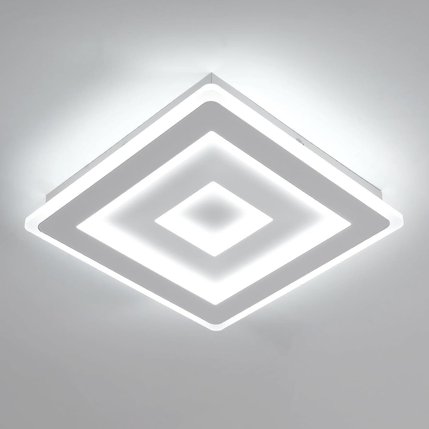 Deckenleuchte - Rahmen aus weißem Acryl, weißes Licht