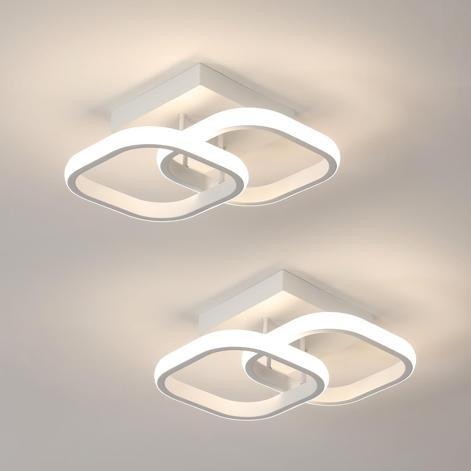 Ceiling Light - White Aluminium Frame, Natural Light