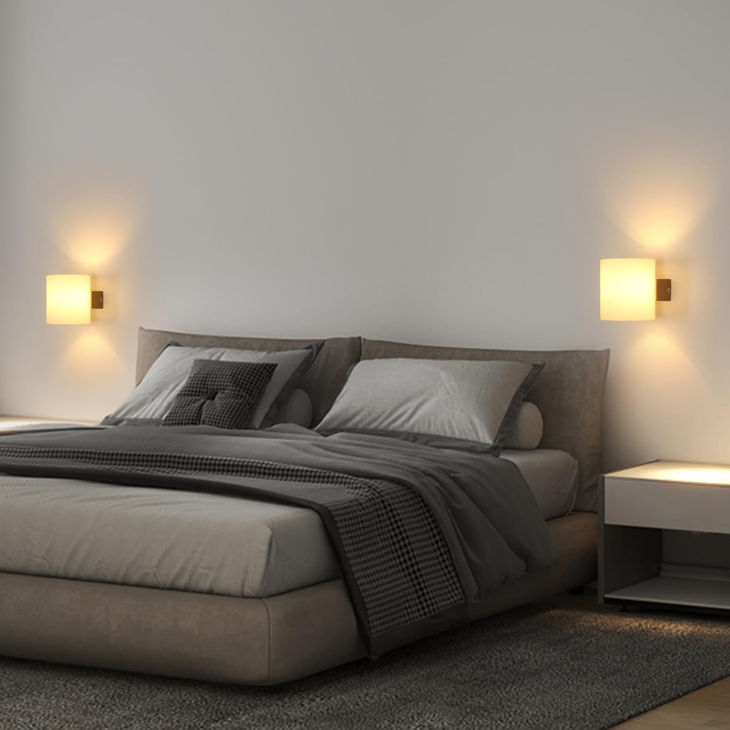 Wall Light - Wood Glass Frame, Tunable