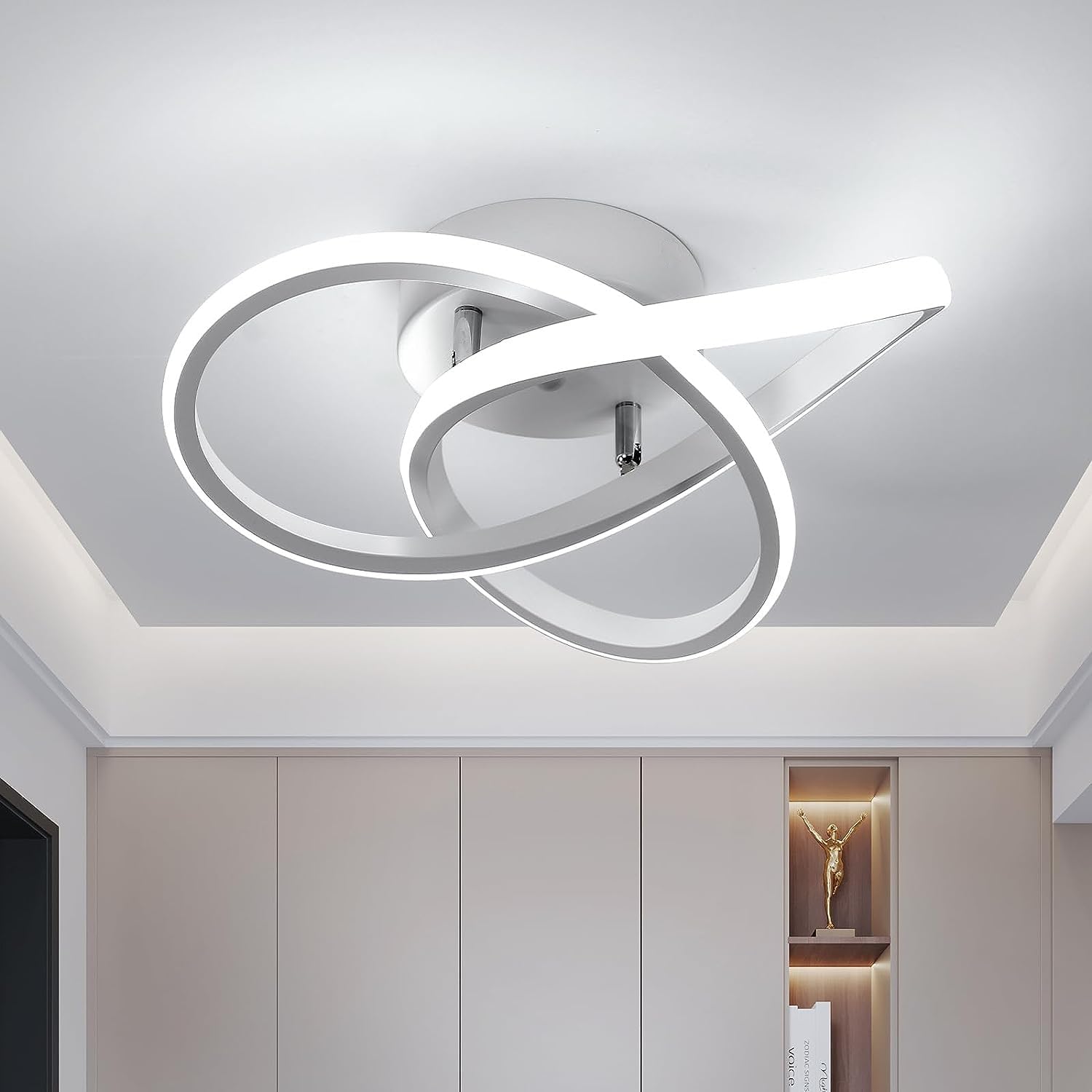 Ceiling Light - White Aluminium Frame, White Light