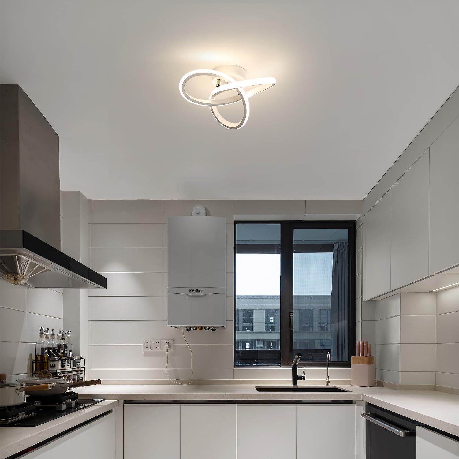 Ceiling Light - White Aluminium Frame, Natural Light