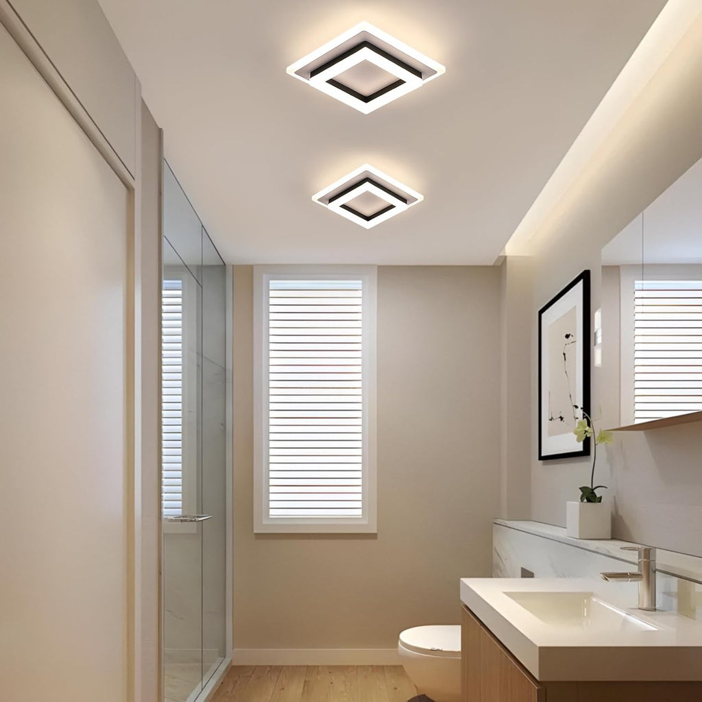 Ceiling Light - Black & White Acrylic Frame, Natural Light
