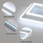 Ceiling Light - White Acrylic Frame, White Light