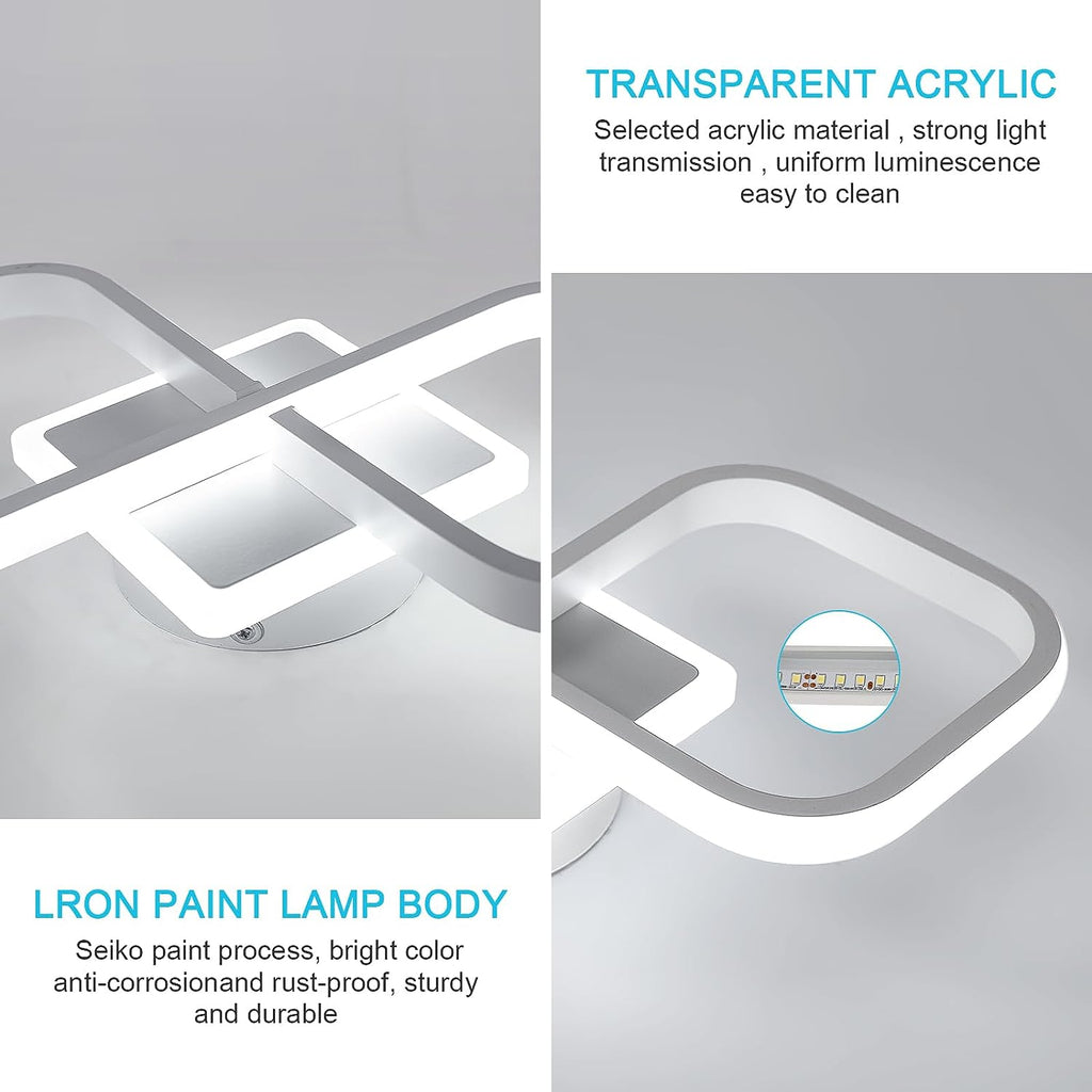 Ceiling Light - White Acrylic Frame, White Light