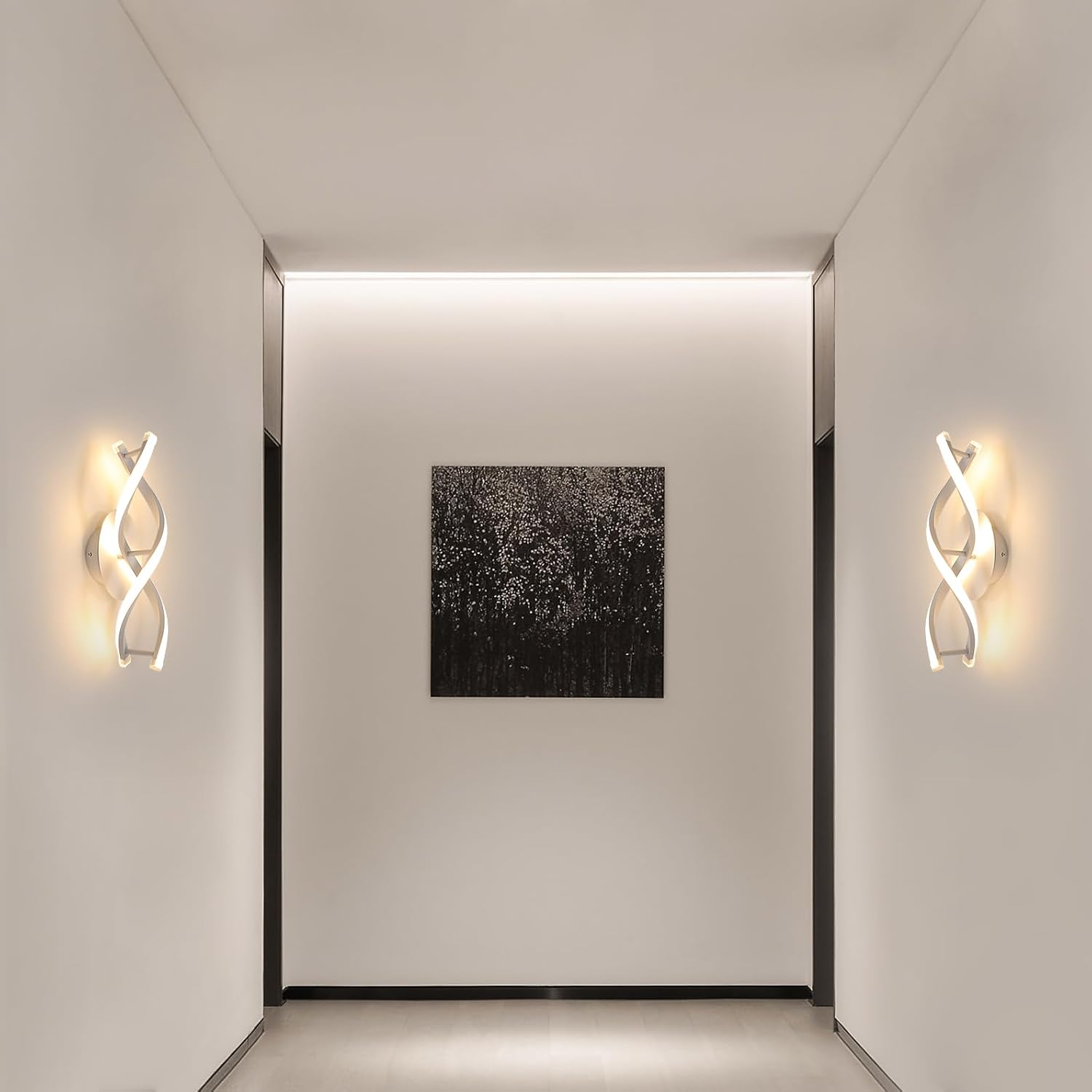 Wandleuchte - Weißer Aluminiumrahmen, warmes Licht