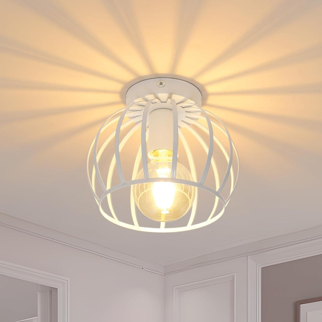 Ceiling Light - White Metal Frame