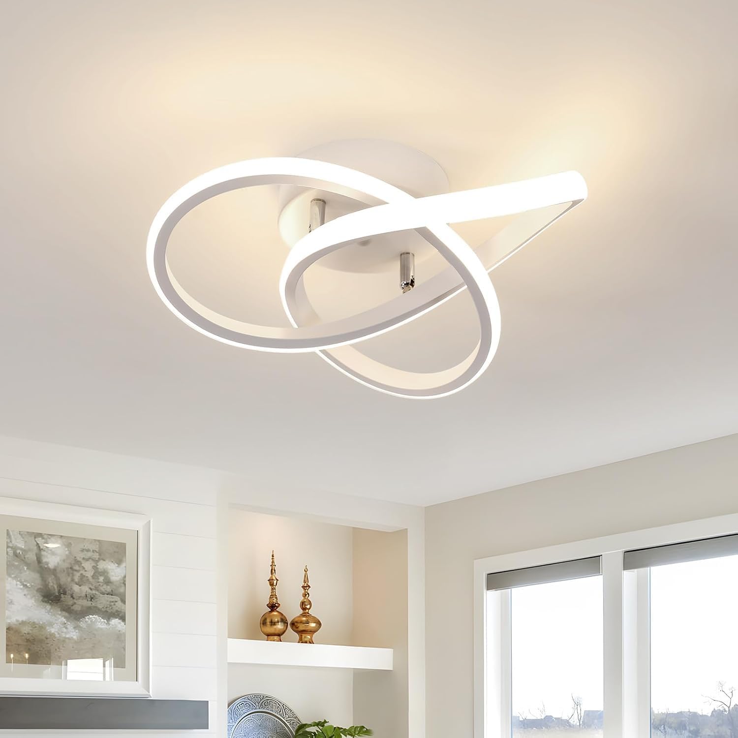 Ceiling Light - White Aluminium Frame, Natural Light