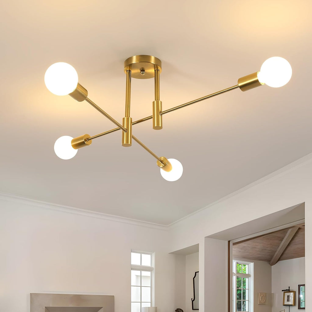 Ceiling Light - Gold Metal Frame