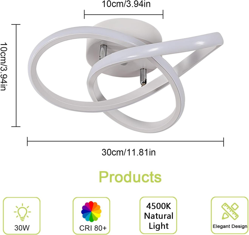 Ceiling Light - White Aluminium Frame, Natural Light