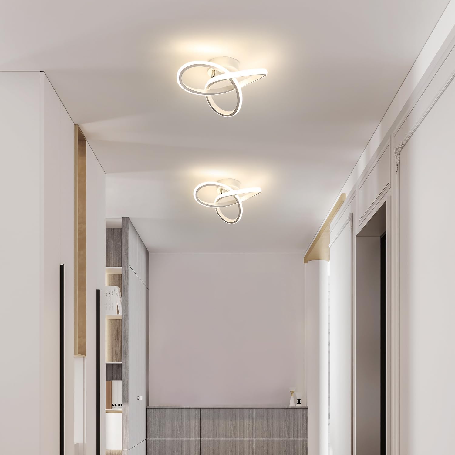 Ceiling Light - White Aluminium Frame, Natural Light
