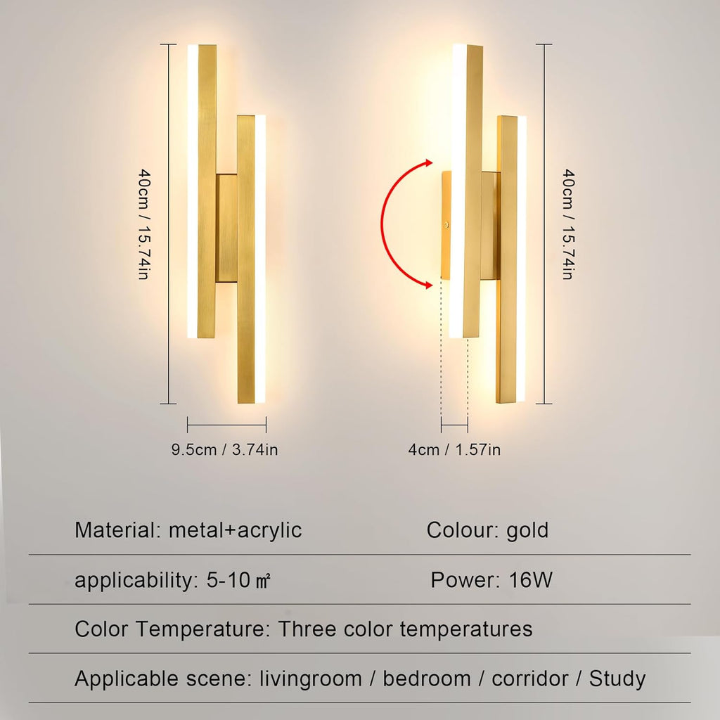 Wall Light - Gold Acrylic Frame, Tunable