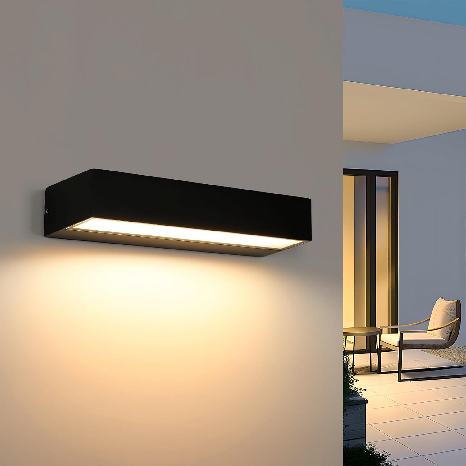 Wall Light - Black Metal Frame, Warm Light